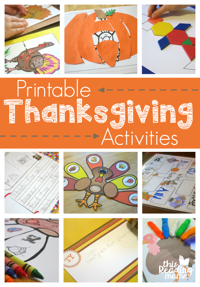 Printable Thanksgiving Activities from This Reading Mama