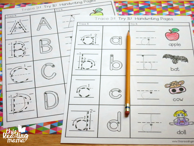 Trace and Try Letter Handwriting Pages - This Reading Mama
