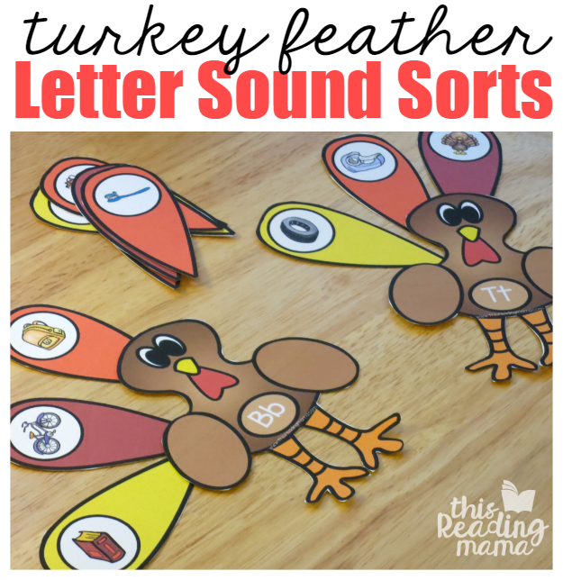 Turkey Feather Beginning Sound Sorts - This Reading Mama