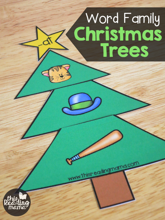 Word Family Christmas Trees for Short Vowels {FREE} - This Reading Mama