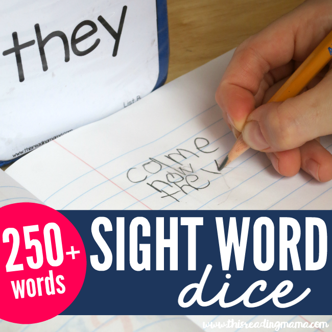 Free Sight Word Dice - 250+ words included - This Reading Mama