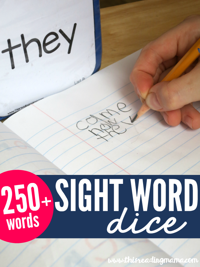 Sight Word Dice - over 250 words included {FREE} - This Reading Mama