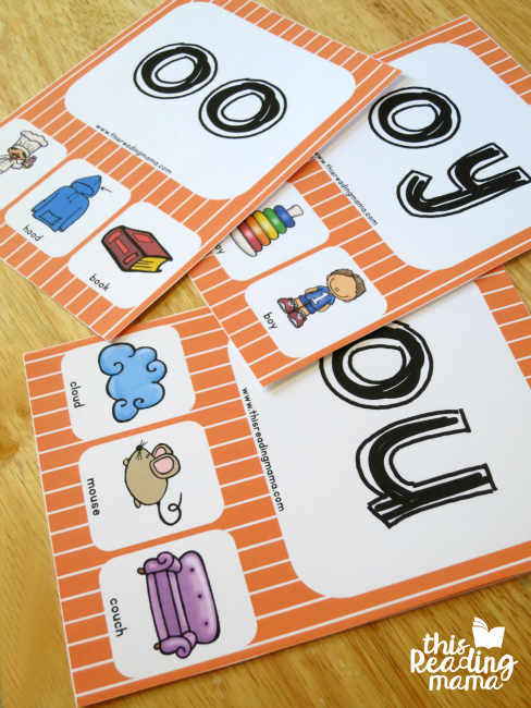 vowel diphthongs phonics cards