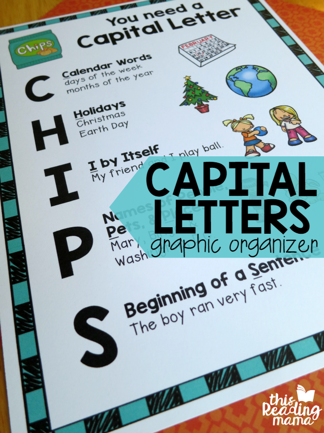 Capital Letters Graphic Organizer for Kids {FREE} - This Reading Mama