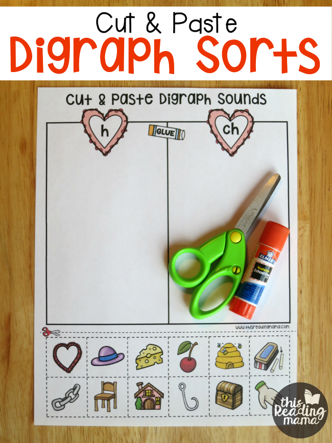 Free Cut and Paste Digraph Sorts from This Reading Mama