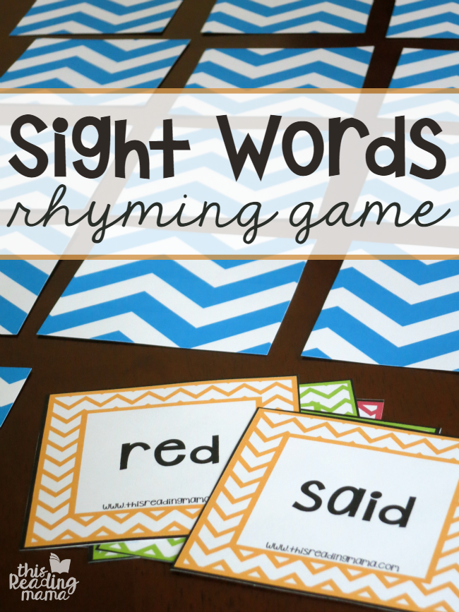 FREE Sight Words Rhyming Game - Match n' Mix - This Reading Mama