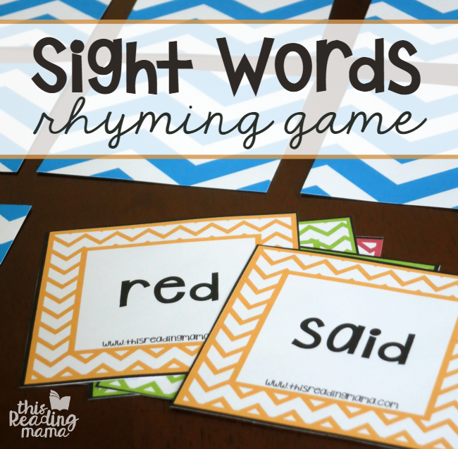 Sight Words Rhyming Game {FREE} - with 4 levels of play - This Reading Mama