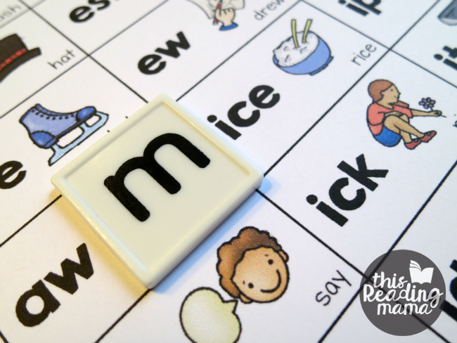 add beginning sounds to word family rimes to make more words