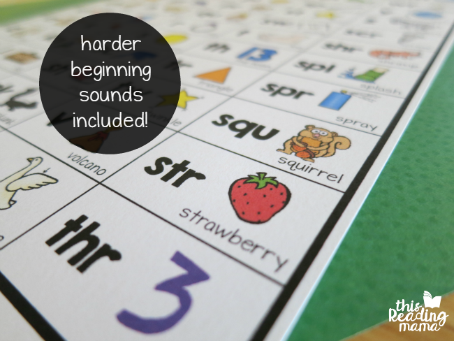 harder beginning sounds included on the chart