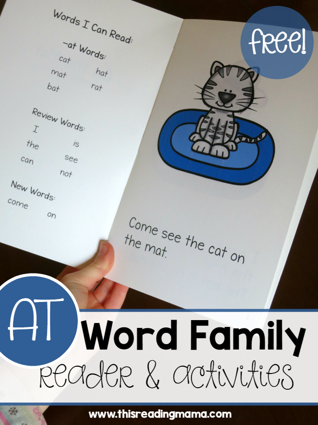 FREE AT Word Family Reader and Activities from Learn to Read Unit 1 - This Reading Mama