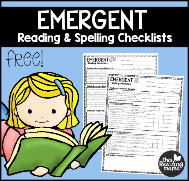 FREE Checklist for Emergent Readers and Spellers - This Reading Mama