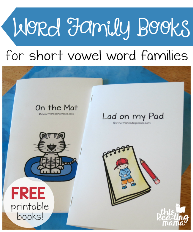 FREE Printable Word Family Books for Short Vowel Word Families - This Reading Mama