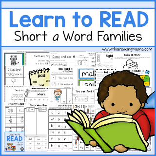 Learn to Read Short a Word Families - sidebar