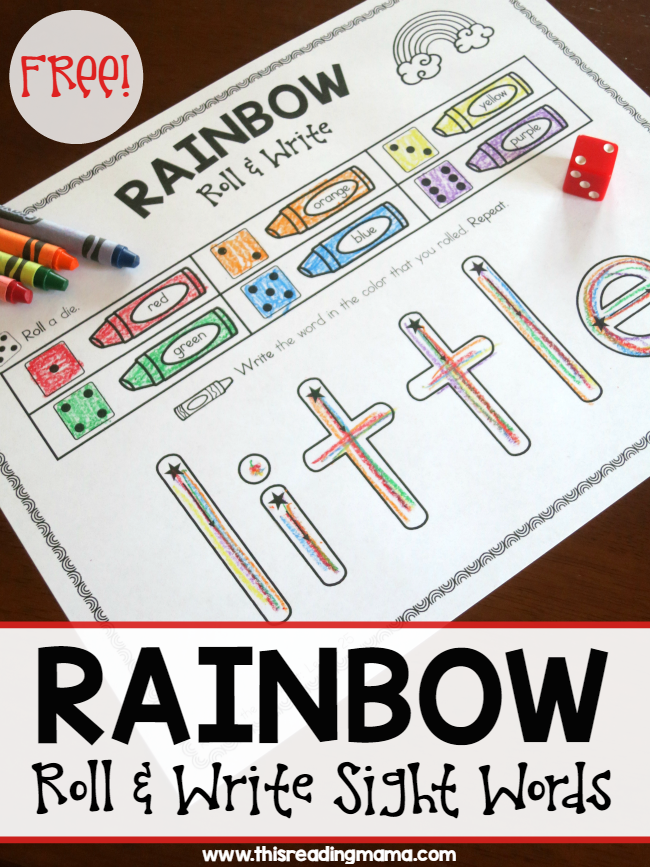 Rainbow Write - Roll and Write Sight Words from Reading the Alphabet
