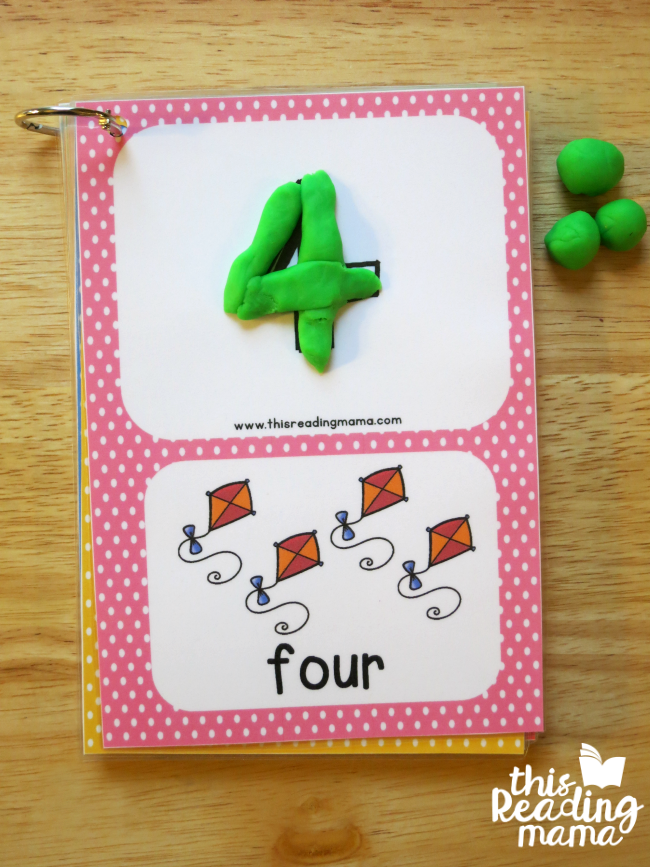 number cards as playdough mats