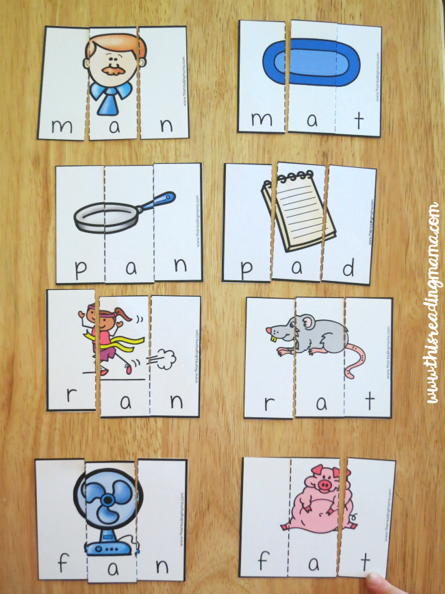 AN word family puzzles and review short a family puzzles
