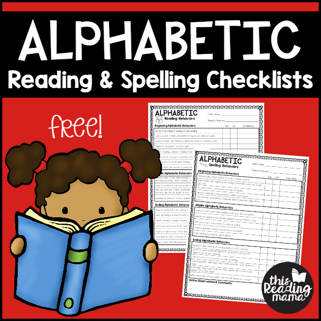 FREE Alphabet Stage Reading and Spelling Checklists - This Reading Mama