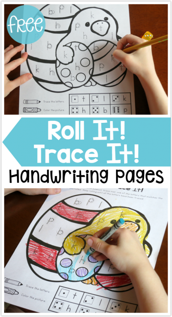 Easter Handwriting Pages - Roll It Trace It - FREE - This Reading Mama