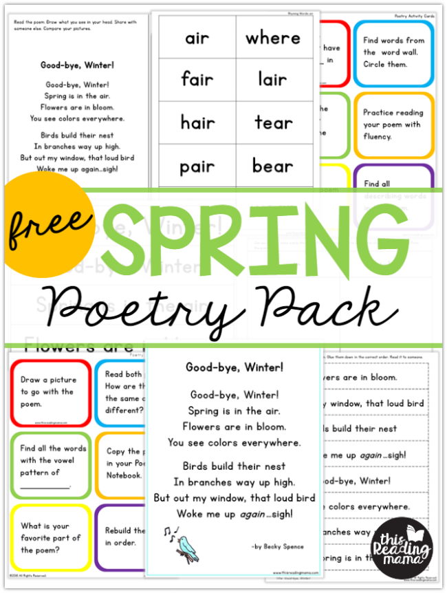 FREE Spring Poetry Pack - This Reading Mama