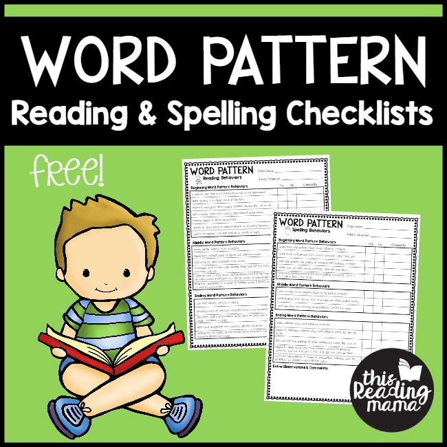 FREE Word Pattern Checklist for Readers and Spellers - This Reading Mama