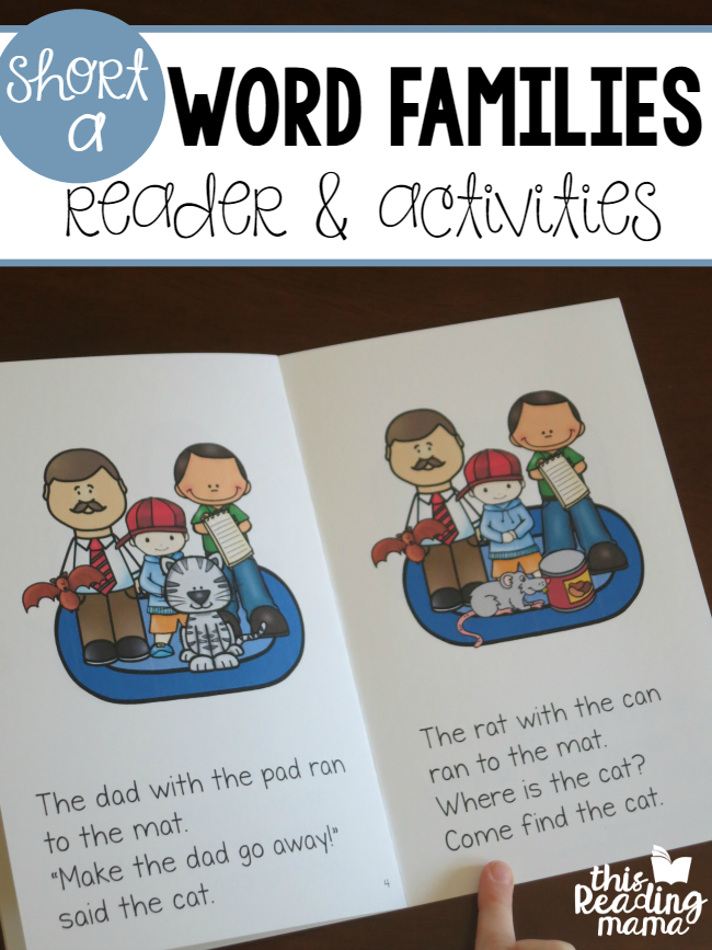 Short a Word Families Reader and Activities FREE - This Reading Mama