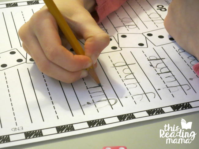 roll and race sight word activity from Learn to Read - lesson 5