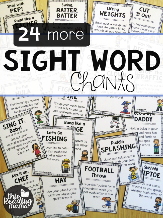 24 More FREE Sight Word Chants - This Reading Mama