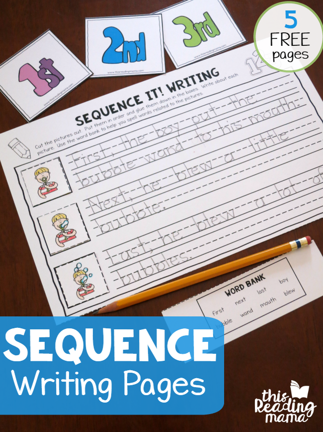 5 FREE Sequence Writing Pages - Sequence It! - This Reading Mama