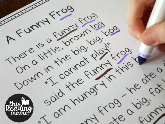 A Funny Frog OG Word Family Poem by This Reading Mama