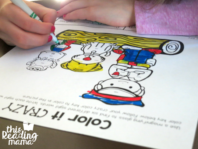Color it Crazy - sight word coloring from Learn to Read