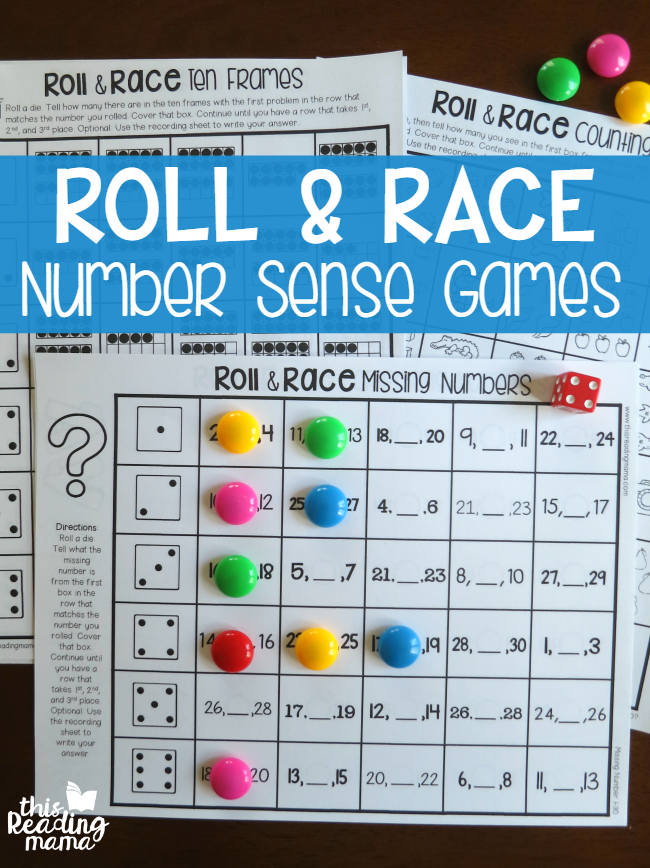 FREE Roll and Race Number Sense Games for Kids - This Reading Mama
