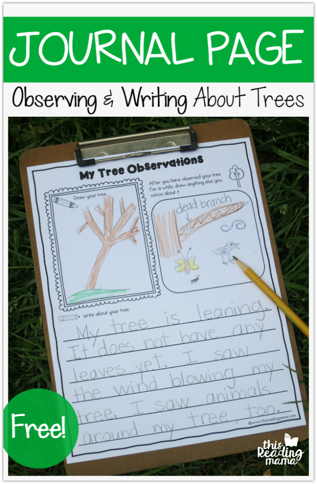 FREE Tree Journal Page - Observing and Writing About Trees - This Reading Mama