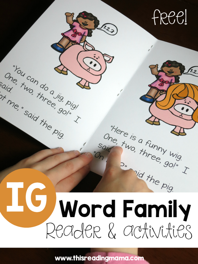 IG Word Family Reader and Activities from Learn to Read - This Reading Mama