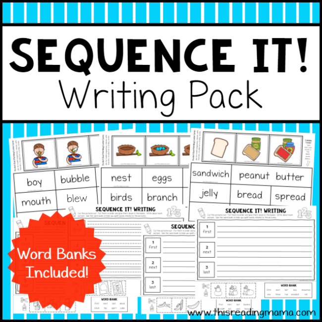 Sequence Writing Pack - Sequence It from This Reading Mama