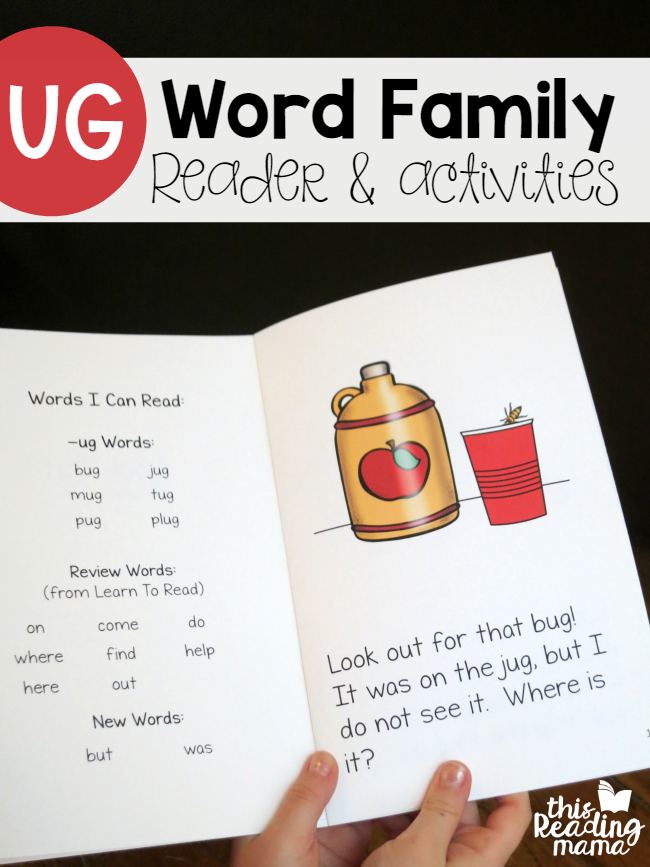 UG Word Family Reader and Activities - This Reading Mama
