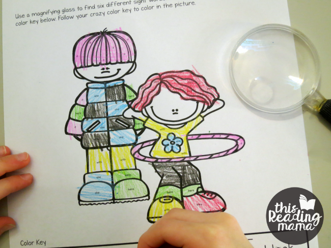 color it crazy page from Learn to Read - Lesson 10