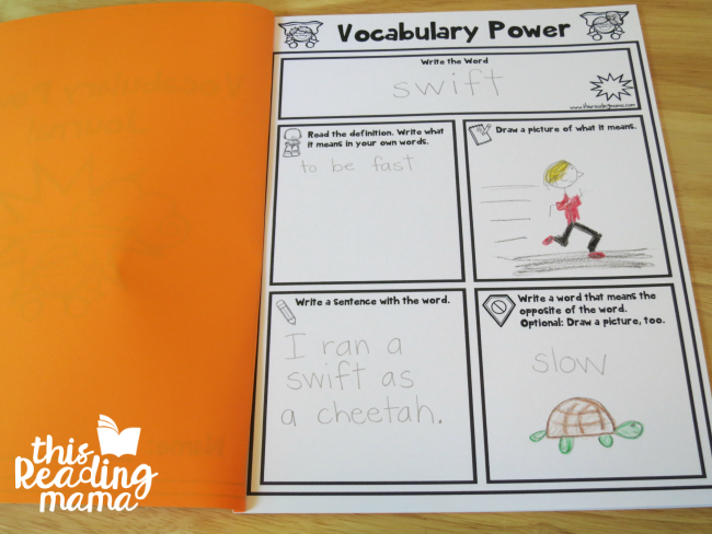vocabulary journal for the summer - learning word meanings