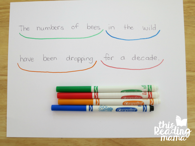 draw scooping phrases to show readers how to read with fluency
