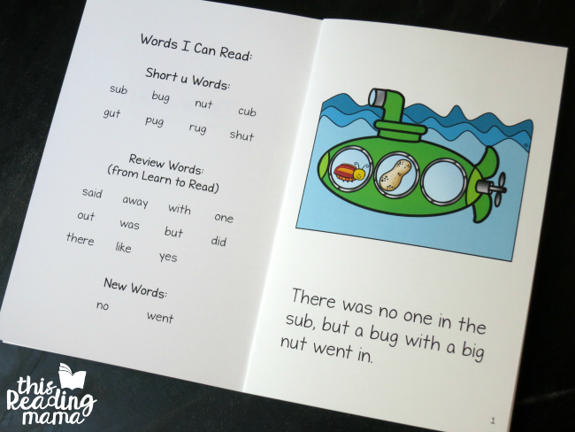 short u word families reader from Learn to Read
