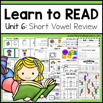 Learn to Read Short Vowel Review {Unit 6} 350 - This Reading Mama