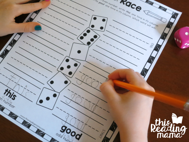 Roll and Race sight words game from Learn to Read