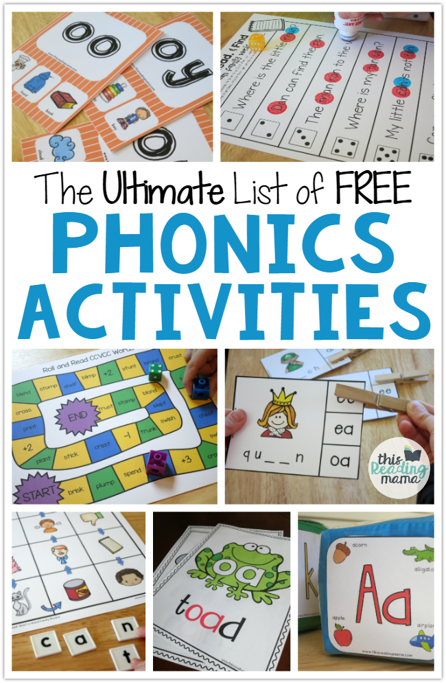 The Ultimate List of FREE Phonics Activities - listed by skill level - This Reading Mama