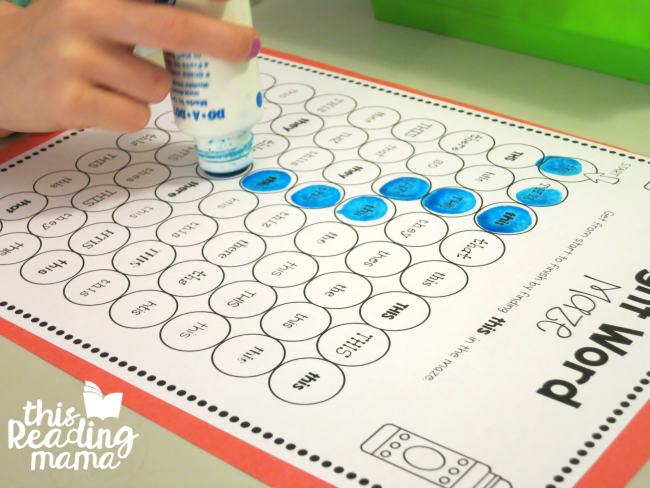 sight word dot mazes from Learn to Read