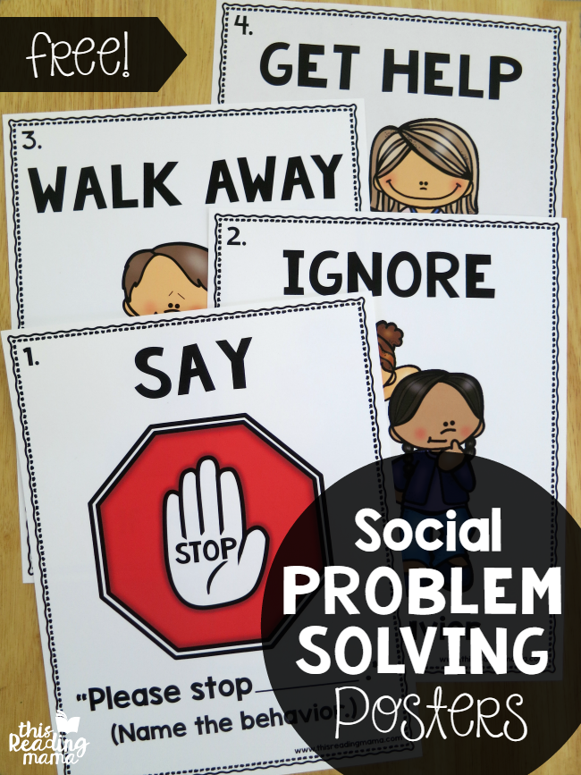 FREE Social Problem Solving Posters - great for the classroom wall! - This Reading Mama