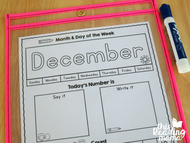 FREE Southern Hemisphere Preschool Calendar Pages - This Reading Mama