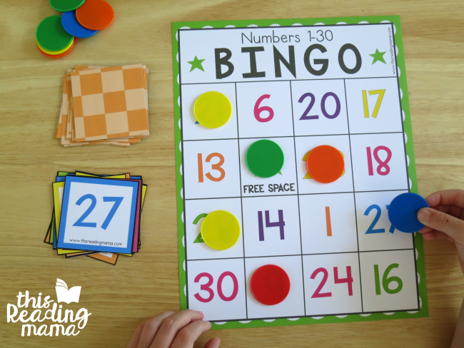 covering number on BINGO board with chip