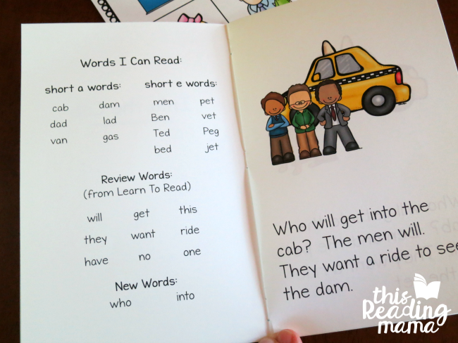 inside of Short a - Short e Phonics Reader from Learn to Read