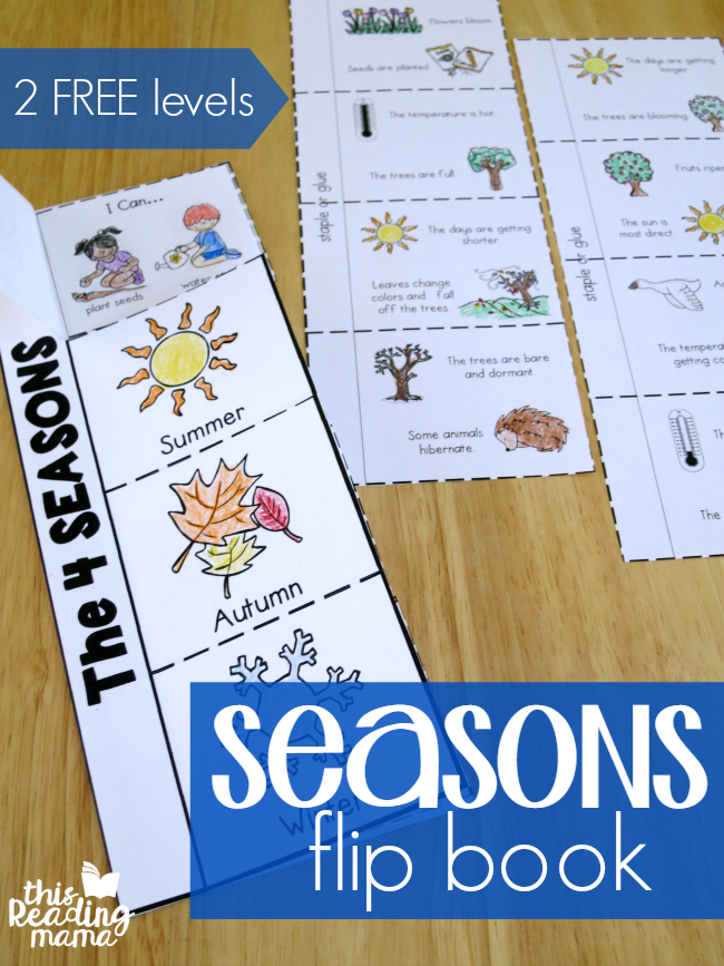 4 Seasons Flip Book- 2 FREE flip books from This Reading Mama