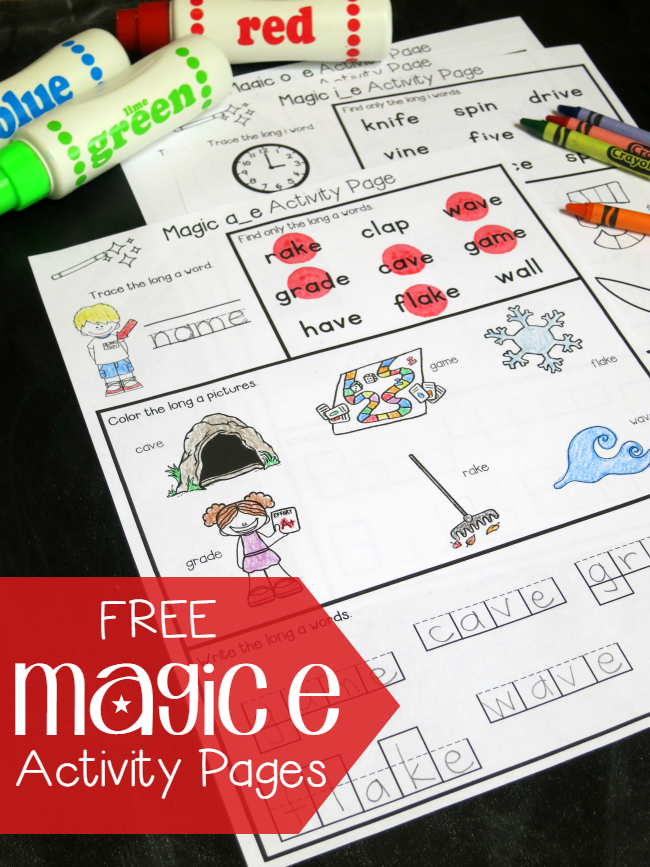 Free Magic e Activity Pages for CVCe Words - This Reading Mama