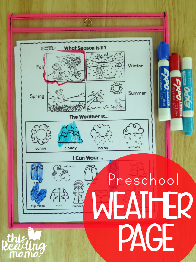 Free Preschool Weather Page - This Reading Mama